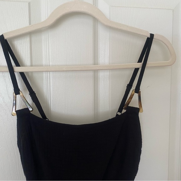 Jonathan Simkhai - MABEL TEXTURED
GAUZE CUTOUT JUMPSUIT - Size Small - Black - Picture 9 of 10